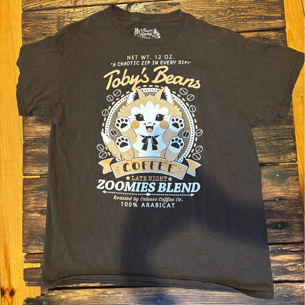Hot Topic Coffee Cat Shirt
